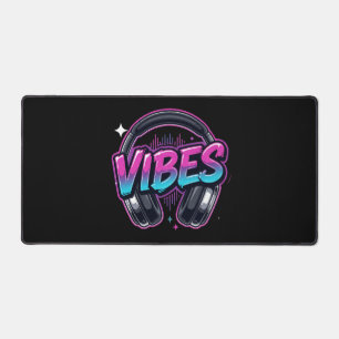 Neon Vibes Music Koptelefoons Cyberpunk Grote Bureaumat