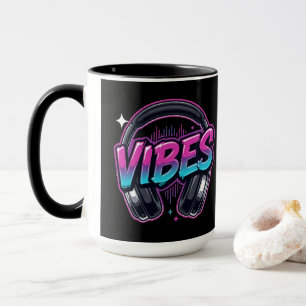 Neon Vibes Music Koptelefoons Cyberpunk Twee-Tonen Mok