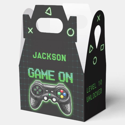 Neon Video Game Arcade Birthday Party Favor Box Bedankdoosjes (Geopend)