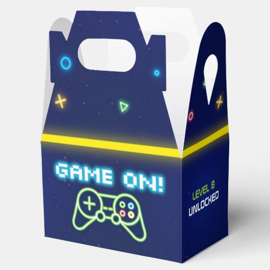 Neon Video Game Arcade Birthday Party Favor Box Bedankdoosjes (Geopend)
