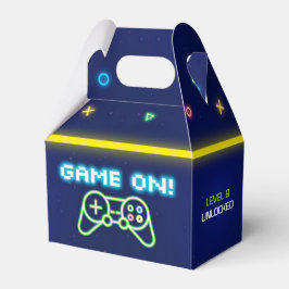 Neon Video Game Arcade Birthday Party Favor Box Bedankdoosjes