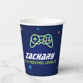 Neon Video Game Arcade Birthday Party Paper Cup Papieren Bekers (Achterkant)