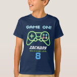Neon Video Game Arcade Birthday Shirt<br><div class="desc">T-shirt perfect voor de videogame Birthday Party van uw kind! U kunt de tekstkleur en de grootte veranderen door te klikken "Personaliseer"dan "geef het gebruiken van het Hulpmiddel van het Ontwerp uit". Bekijk het Collectie Neon Video Game Party voor meer overeenkomende objecten. Pas je vandaag aan!</div>