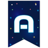 Neon Video Game Arcade Happy Birthday Vlaggetjes (Derde vlag)