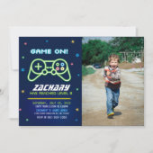 Neon Video Game Truck Arcade Birthday Uitnodiging (Voorkant)