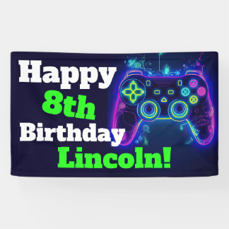 Neon Video Gamer Arcade Gaming Happy Birthday Spandoek
