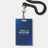 Neon videogame arcadefeest VIP-badge Badge (Achterkant met lanyard)