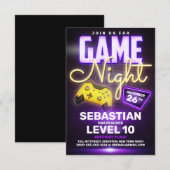 Neon Videogame Verjaardagsfeestje Leuk Gamen Kaart (Voorkant / Achterkant)