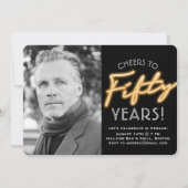 Neon Vijftig Jaar Foto Uitnodiging (Voorkant)