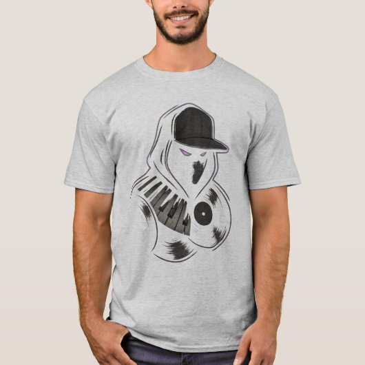 Neon Vinyl Piano Hoodie Ninja T-shirt (Voorkant)