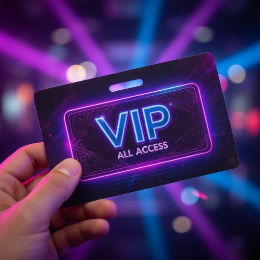 Neon VIP All-Access-badge Badge