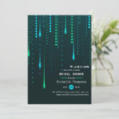 Neon Virtual Shower-uitnodiging Kaart (Staand voorkant)