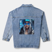 Neon Virtuoso: De raadselachtige allure van een cy Denim Jacket (Achterkant)