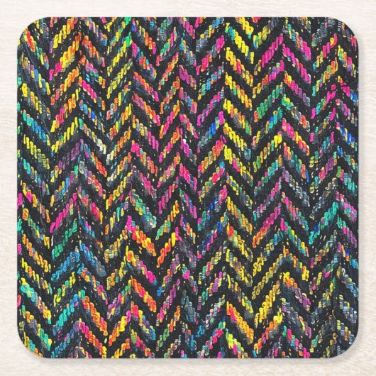  neon visgraat kartonnen onderzetters (Voorkant)