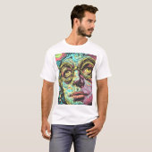 Neon Visionair: Trippy Pop Art Psychedelisch T-shi T-shirt (Voorkant volledig)