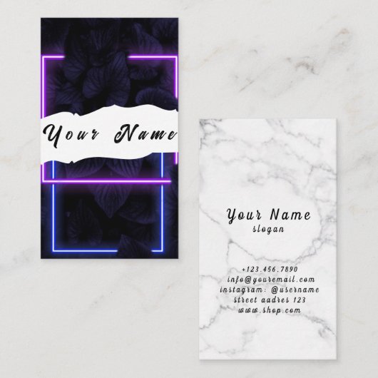 Neon Visitekaartje (Voorkant / Achterkant)