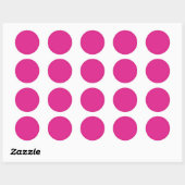 neon vivid pink | massief roze ronde sticker (Vel)
