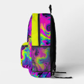 Neon vlamdas kleurstof geel monogram bedrukte rugzak (Rechts)