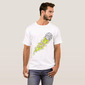 neon vlammen volleybal t-shirt (Voorkant volledig)