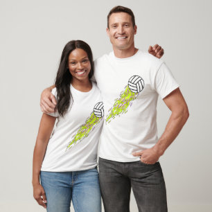neon vlammen volleybal t-shirt