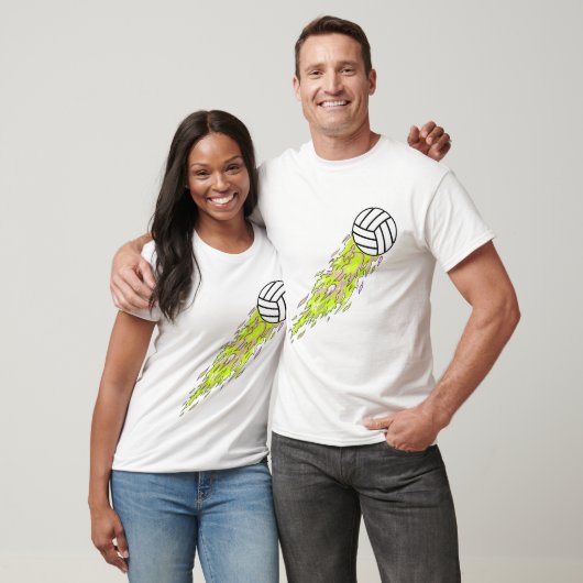 neon vlammen volleybal t-shirt (Unisex)