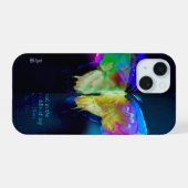 Neon Vlinder Case iPhone 15 Case (Achterkant horizontaal)