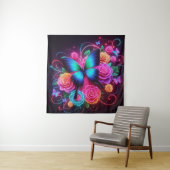 Neon Vlinder & Rozen Wandkleed (In situ)