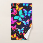Neon Vlinderpatroon Bad Handdoek (Handdoek)