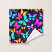 Neon Vlinderpatroon Bad Handdoek (Wasdoekje)