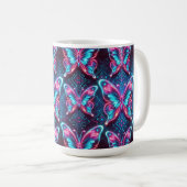 Neon vlinderpatroon koffiemok (Voorkant rechts)