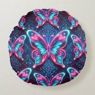 Neon vlinderpatroon rond kussen