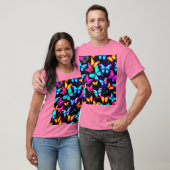 Neon Vlinderpatroon T-shirt (Unisex)