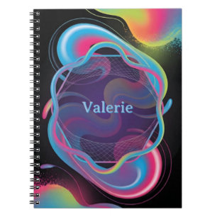 Neon Vloeibare Frame met Aangepaste Naam Notitieboek