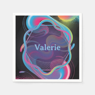 Neon Vloeibare Frame met Aangepaste Naam Servet