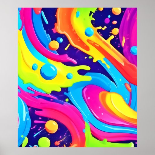 Neon Vloeibare Kunst Poster (Voorkant)