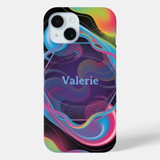Neon Vloeibare Lijst met Aangepaste Naam Case-Mate iPhone Case (Achterkant)