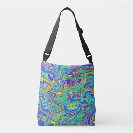 Neon vloeibare natte verfscheuren crossbody tas (Voorkant)