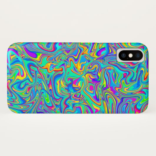 Neon vloeibare natte verfstalen Case-Mate iPhone case (Achterkant (horizontaal))