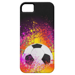 Neon Voetbal met zwarte achtergrond iPhone 11 Hoesje