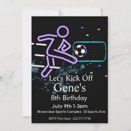 Neon Voetbal Verjaardag, Football Verjaardag, Futb Kaart