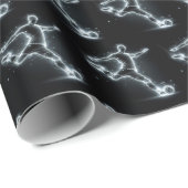 Neon voetbalspeler op zwart cadeaupapier (Rol Hoek)