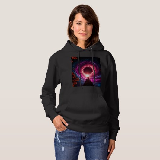 "Neon Void Galaxy" Hoodie — Cosmic Vortex Design | (Voorkant volledig)