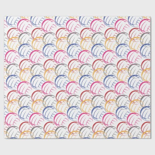 Neon Volleyballen Cadeaupapier (Vlak)