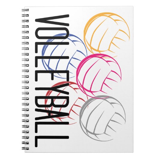 Neon Volleyballen Notitieboek (Voorkant)