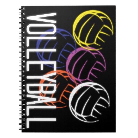 Neon Volleyballen Notitieboek (Voorkant)