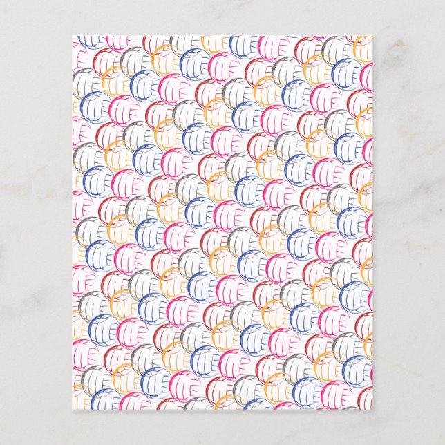 Neon Volleyballen op White Scrapbook Paper (Voorkant)
