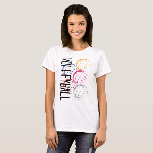 Neon Volleyballen T-shirt (Voorkant volledig)