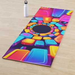 Neon Vormen Abstracte Tunnel Kunst Yogamat