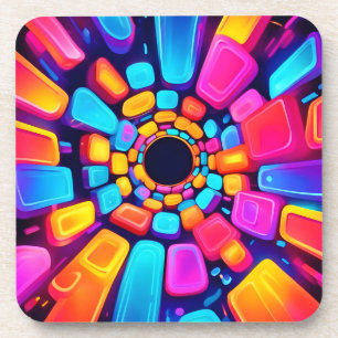 Neon Vormt Abstracte tunnelkunst Bier Onderzetter