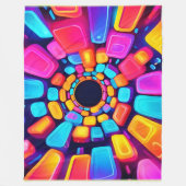 Neon Vormt Abstracte tunnelkunst Fleece Deken (Voorkant)